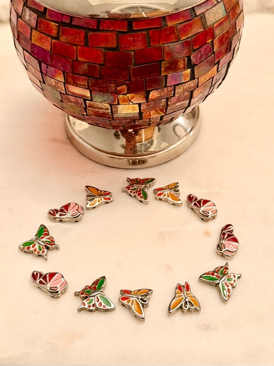 Jewelry - 12 Butterfly Bracelet Charms - Preloved Multicolor Enamel (Great for Crafters)